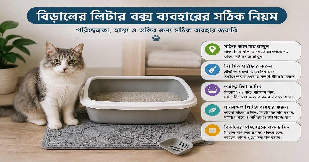 বিড়ালের লিটার বক্স ব্যবহারের সঠিক নিয়ম