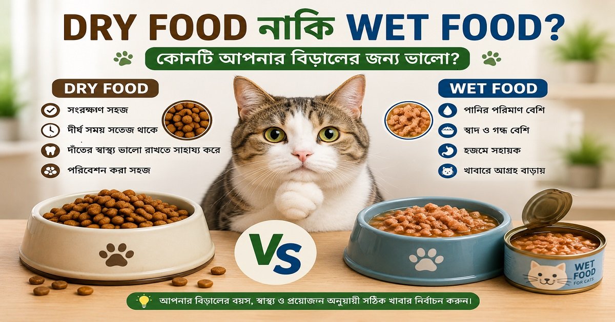 Dry Food ও Wet Food বিড়ালের জন্য কোনটি ভালো