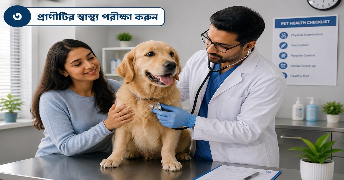 প্রাণীটির স্বাস্থ্য পরীক্ষা করছেন পশু চিকিৎসক