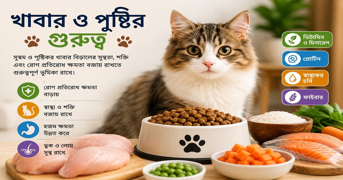 বিড়ালের খাবার ও পুষ্টির গুরুত্ব এবং স্বাস্থ্যকর খাবার