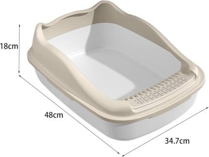 Cat Ear Semi-Enclosed Litter Box with Scoop | 48x35x18cm