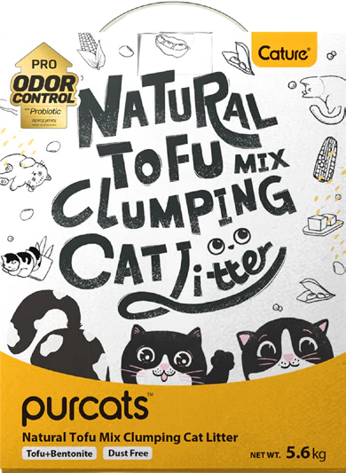 Cature Natural Mix Clumping Cat Litter Tofu, Bentonite and Wood 14L/5.6 kg