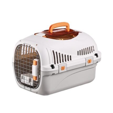 Durable plastic pet travel cage for cats and small dogs