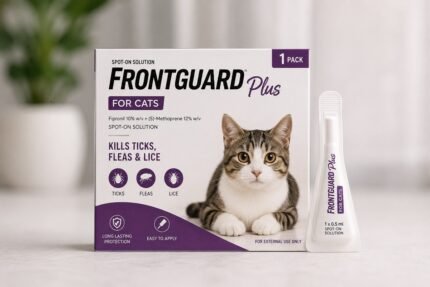 Frontguard Plus Spot-On 1 Pack for cats, an easy-to-apply treatment that helps control ticks and fleas for effective parasite protection.
