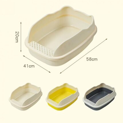 Large Portable Cat Litter Box with Scoop | 58x41x20cm