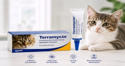 Terramycin Ophthalmic Ointment 3.5g antibiotic eye ointment for cats treating bacterial eye infections and conjunctivitis.