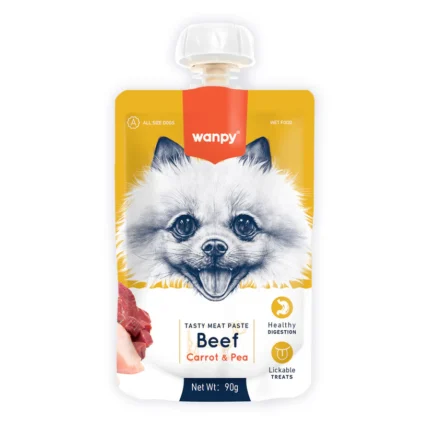 Wanpy Dog Pouch Beef, Carrot & Pea Meat Paste 90gm