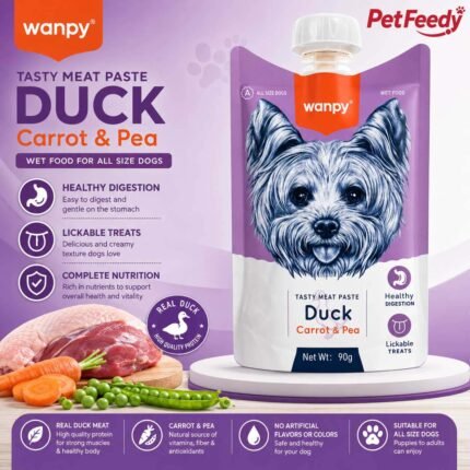 Wanpy Duck Carrot & Pea wet dog food pouch
