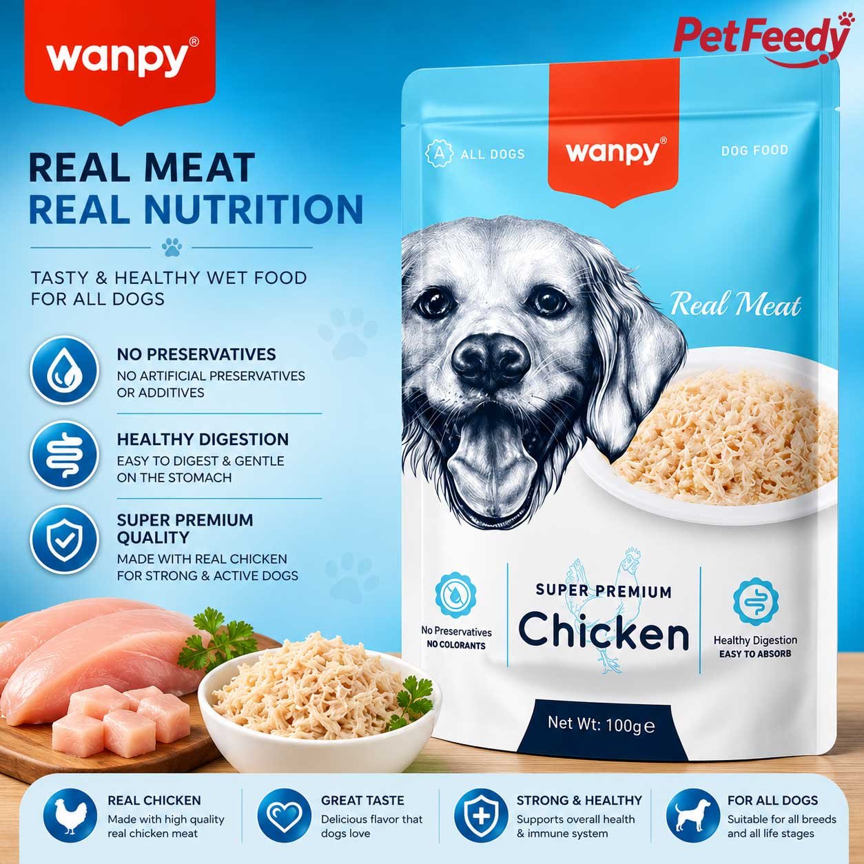 Wanpy Super Premium Chicken Wet Dog Food Wanpy Super Premium Chicken wet dog food