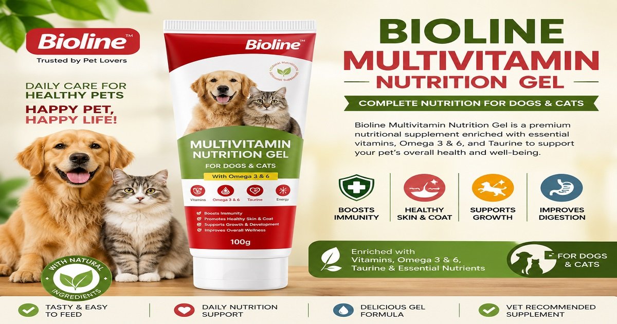 Bioline Multivitamin Nutrition Gel for Pets 100gm Bioline Multivitamin Nutrition Gel for Dogs and Cats 100gm