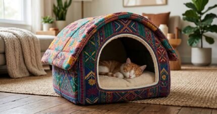 Comfortable Pet Bed with Roof