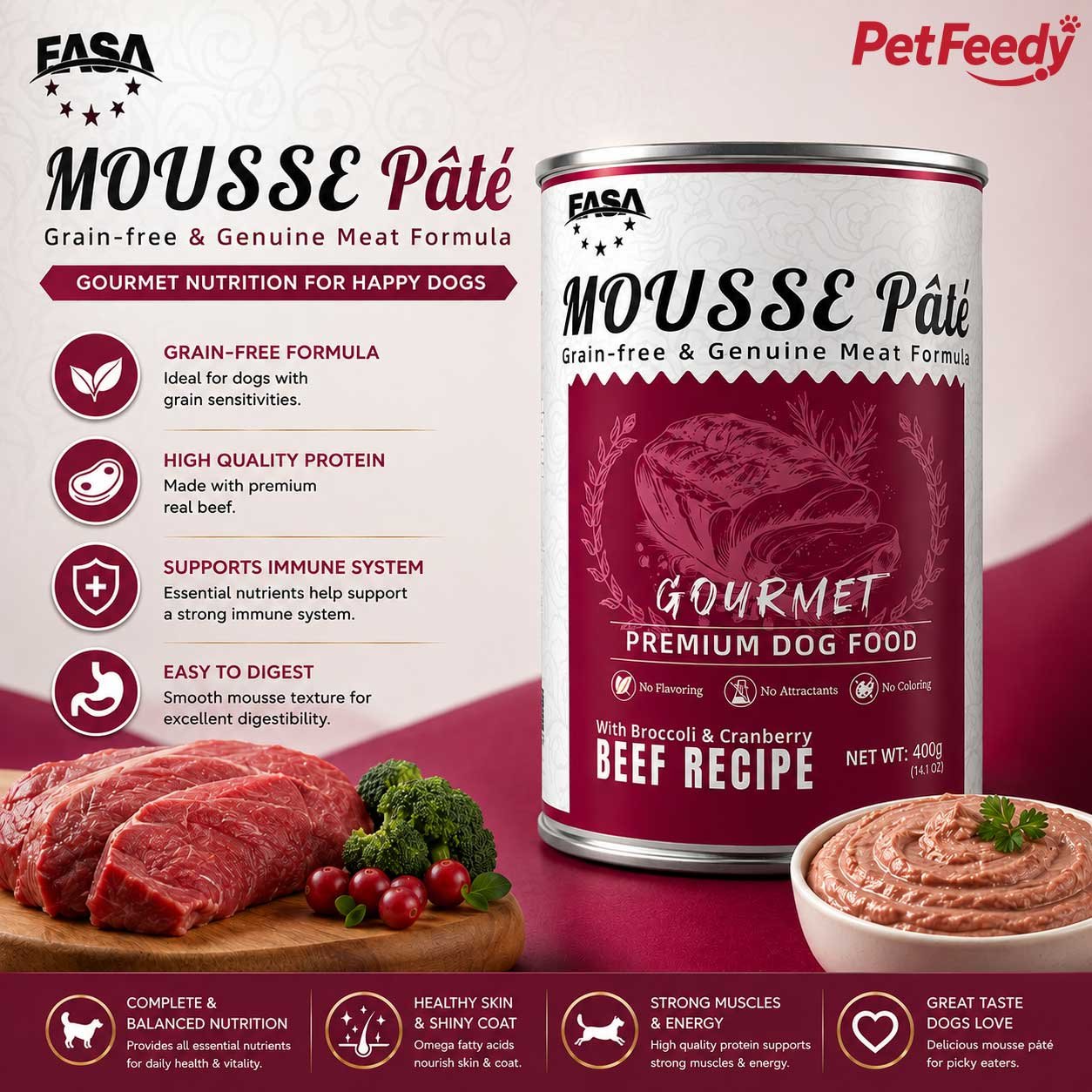 easa-mousse-pate-beef-dog-food-400g EASA Mousse Pâté beef dog food 400g can
