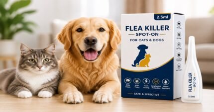 Flea Killer Spot-On for Cats & Dogs 2.5ml providing fast-acting flea and tick protection for cats and dogs with long-lasting effectiveness.