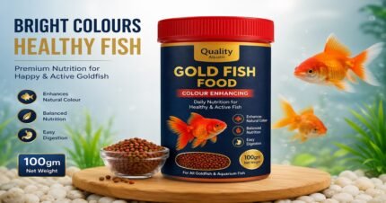 Quality Gold Fish Food Colour Enhancing 100gm for healthy and active goldfish
