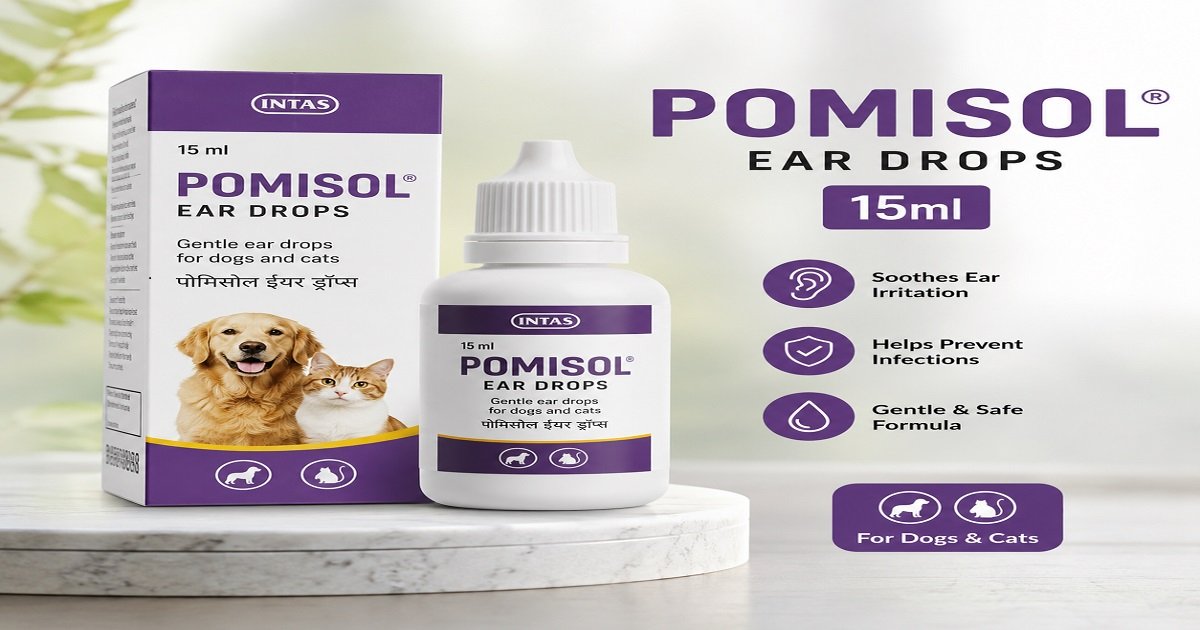 Intas Pomisol Ear Drops 15ml for Dogs & Cats Intas Pomisol Ear Drops 15ml for dogs and cats
