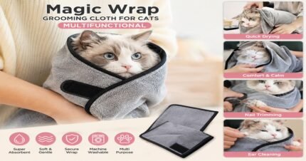 Magic Wrap Grooming Cloth for Cats multifunctional soft drying and grooming towel