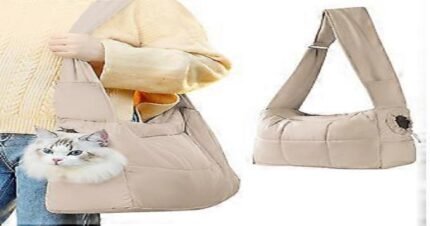 Pet crossbody travel carrier bag for cats and small dogs