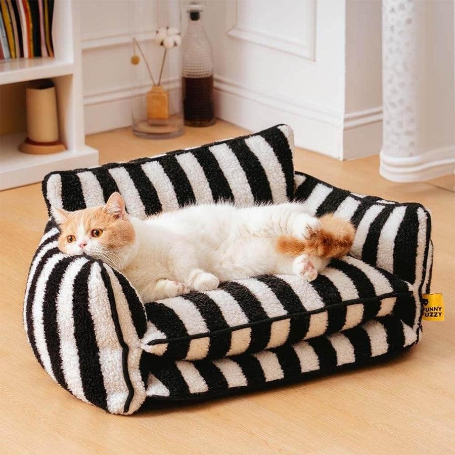 Modern Black White Pet Sofa Bed Black white pet sofa bed with cushion for cats and small dogs