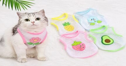 Pet Summer Net Dress sleeveless breathable mesh dress for cats