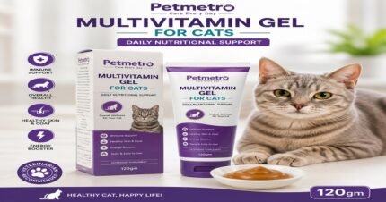 Petmetro Multivitamin Gel for Cats 120gm with cat