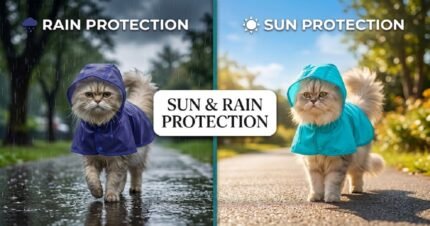 Outdoor Raincoat for Cats with sun and rain protection