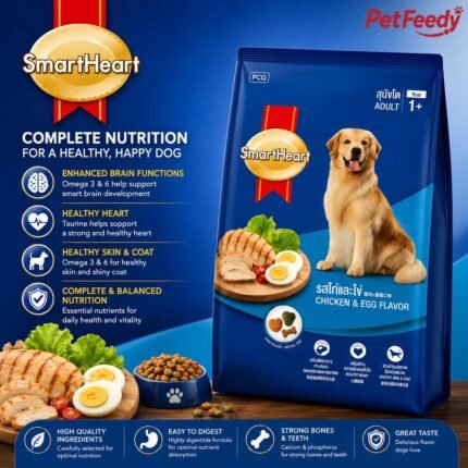 SmartHeart adult dog food chicken and egg flavor
