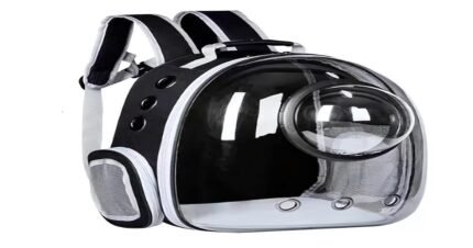 Black Travel Bubble Pet Carrier Backpack for small and medium pets