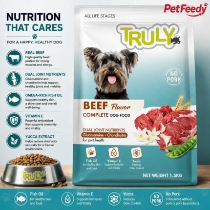 Truly Beef Flavor complete dog food 1.5kg bag