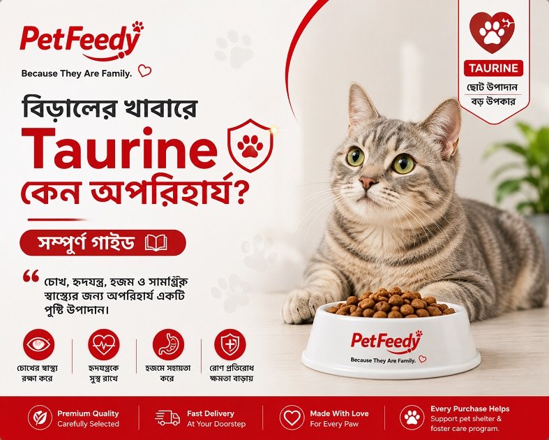 বিড়ালের খাবারে Taurine-এর গুরুত্ব এবং বিড়ালের স্বাস্থ্য