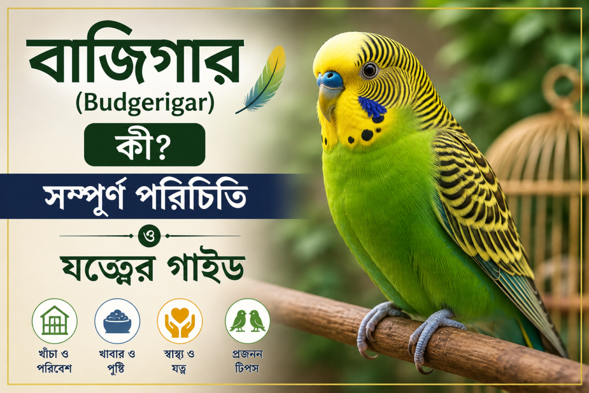 বাজিগার (Budgerigar) একটি ছোট, রঙিন ও বুদ্ধিমান তোতা জাতীয় পাখি। সহজে পোষ মানে, কম খরচে পালন করা যায় এবং সঠিক যত্ন নিলে দীর্ঘদিন সুস্থ থাকে।