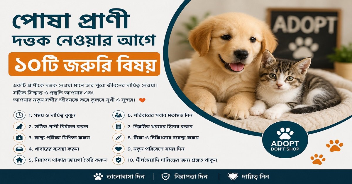 পোষা প্রাণী দত্তক নেওয়ার আগে ১০টি জরুরি বিষয়