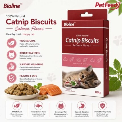 Bioline Catnip Biscuits Salmon Flavor cat treats 80g