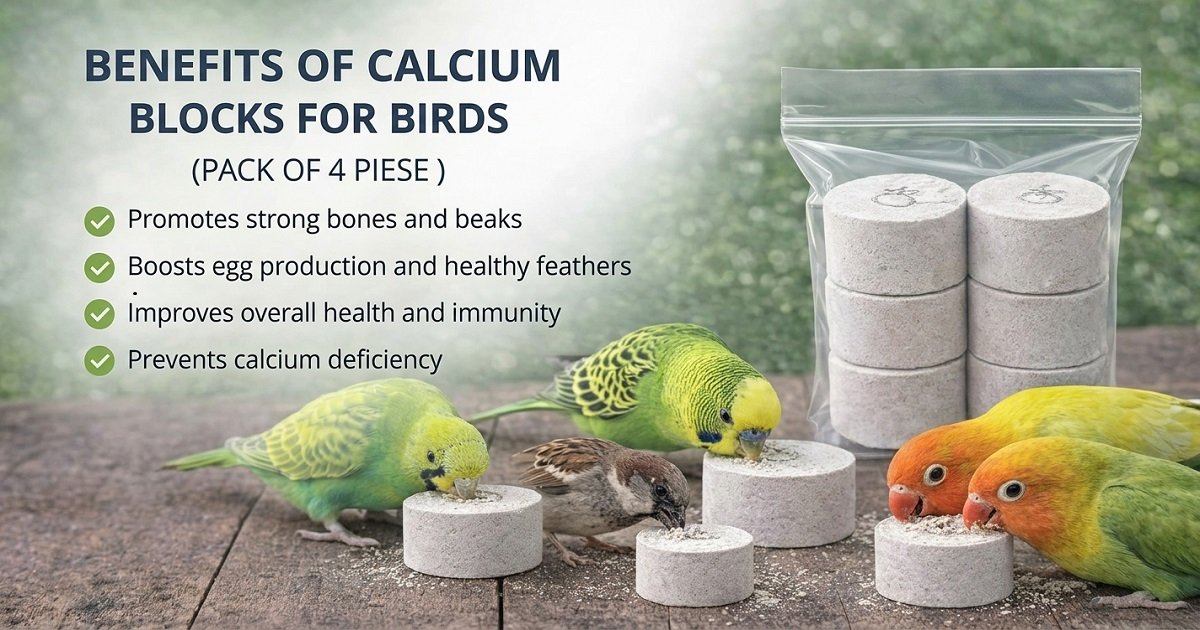 Budgies and lovebirds eating mineral calcium blocks to prevent deficiency