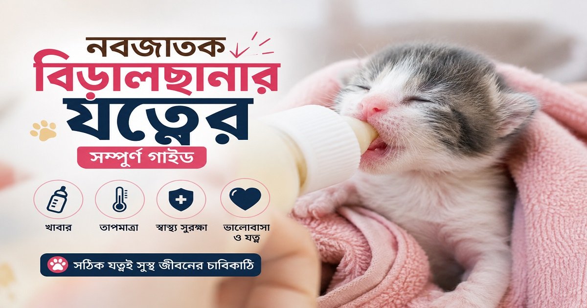 নবজাতক বিড়ালছানার যত্ন, খাবার, তাপমাত্রা ও স্বাস্থ্য সুরক্ষার গাইড