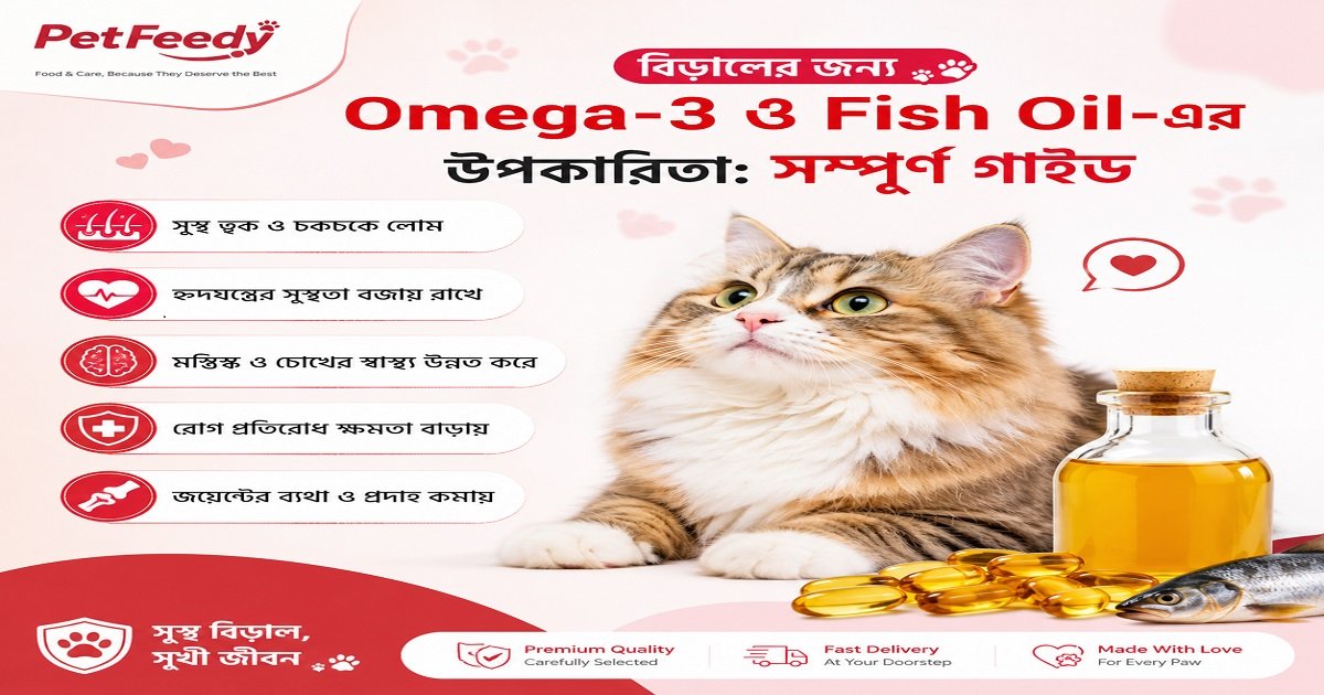 বিড়ালের জন্য Omega-3 ও Fish Oil-এর উপকারিতা
