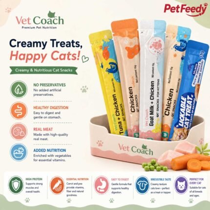 Vet Coach creamy cat treats and snacks assortment