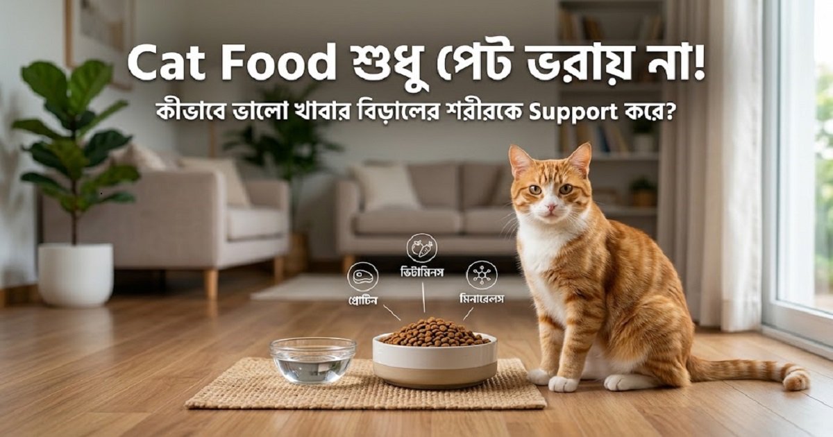 Healthy cat eating nutritious cat food from a bowl